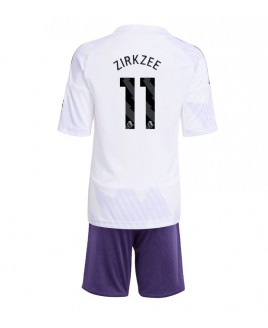 Günstige Manchester United Joshua Zirkzee #11 Auswärts Trikotsatzt Kinder 2025-26 Kurzarm (+ Kurze Hosen)